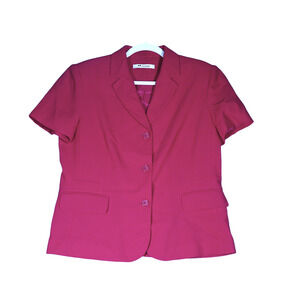 Vintage Nygard Jacket Blazer Womens M Deep Pink Lined Shoulder Pads Pockets